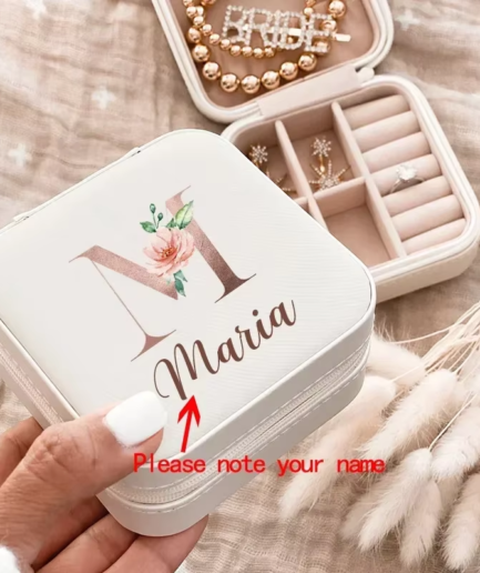 Personalized travel jewelry box