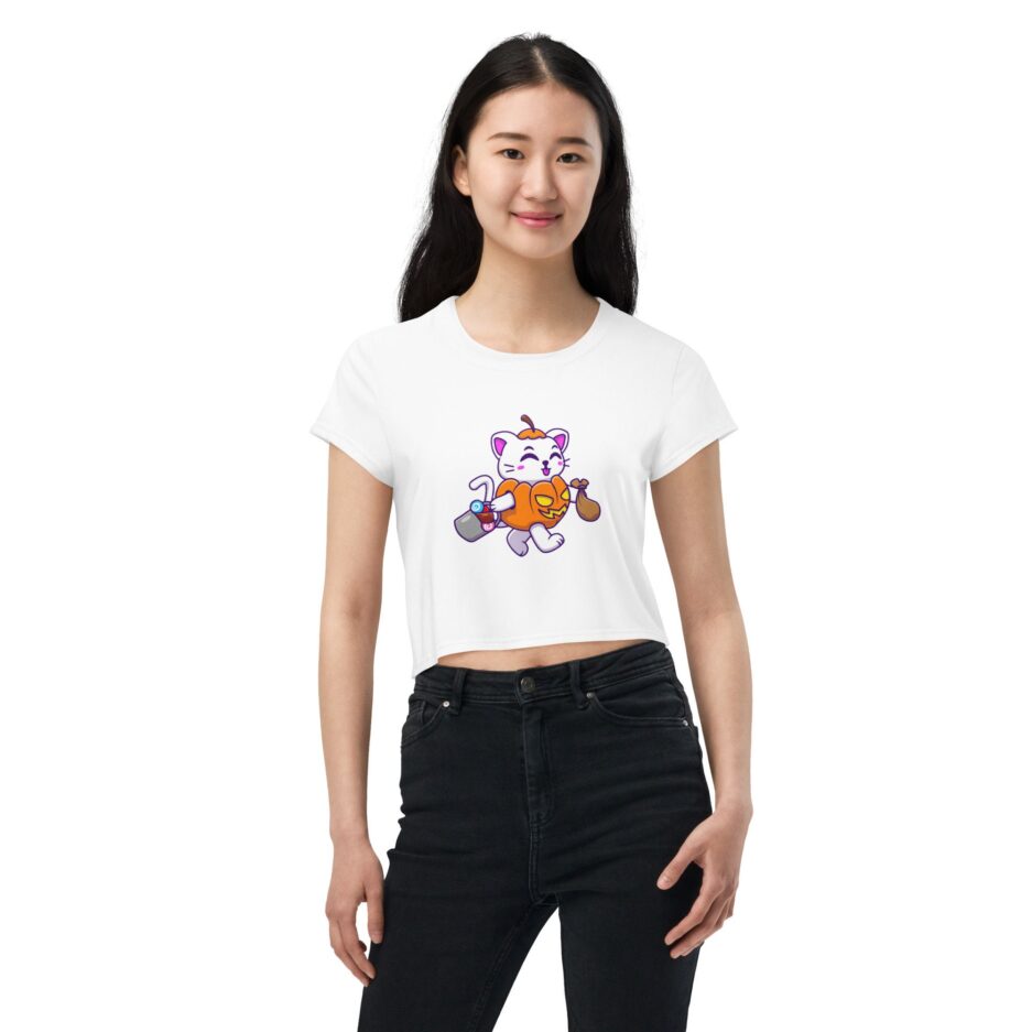 Cute Cat Pumpkin Halloween T-Shirt