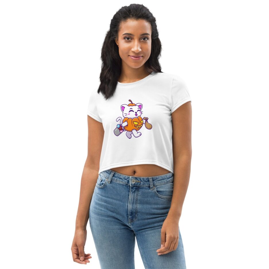 Cute Cat Pumpkin Halloween T-Shirt