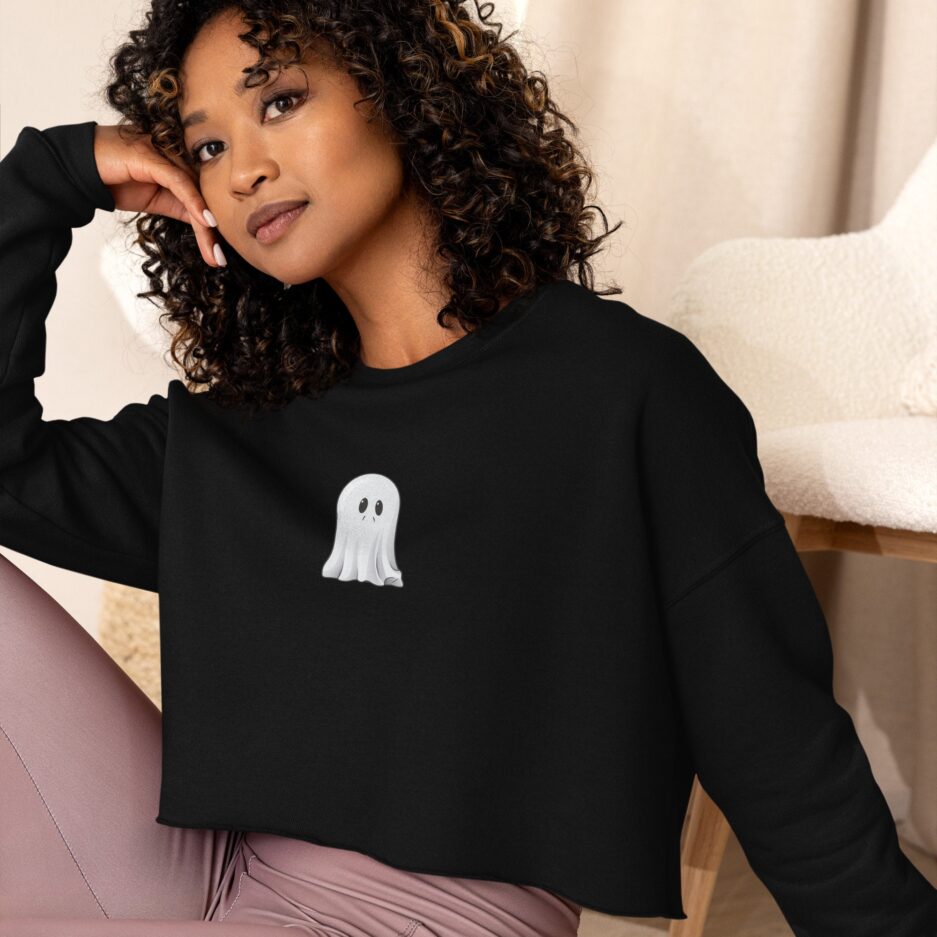 Cute Sad Ghosts Halloween Crewneck for Women