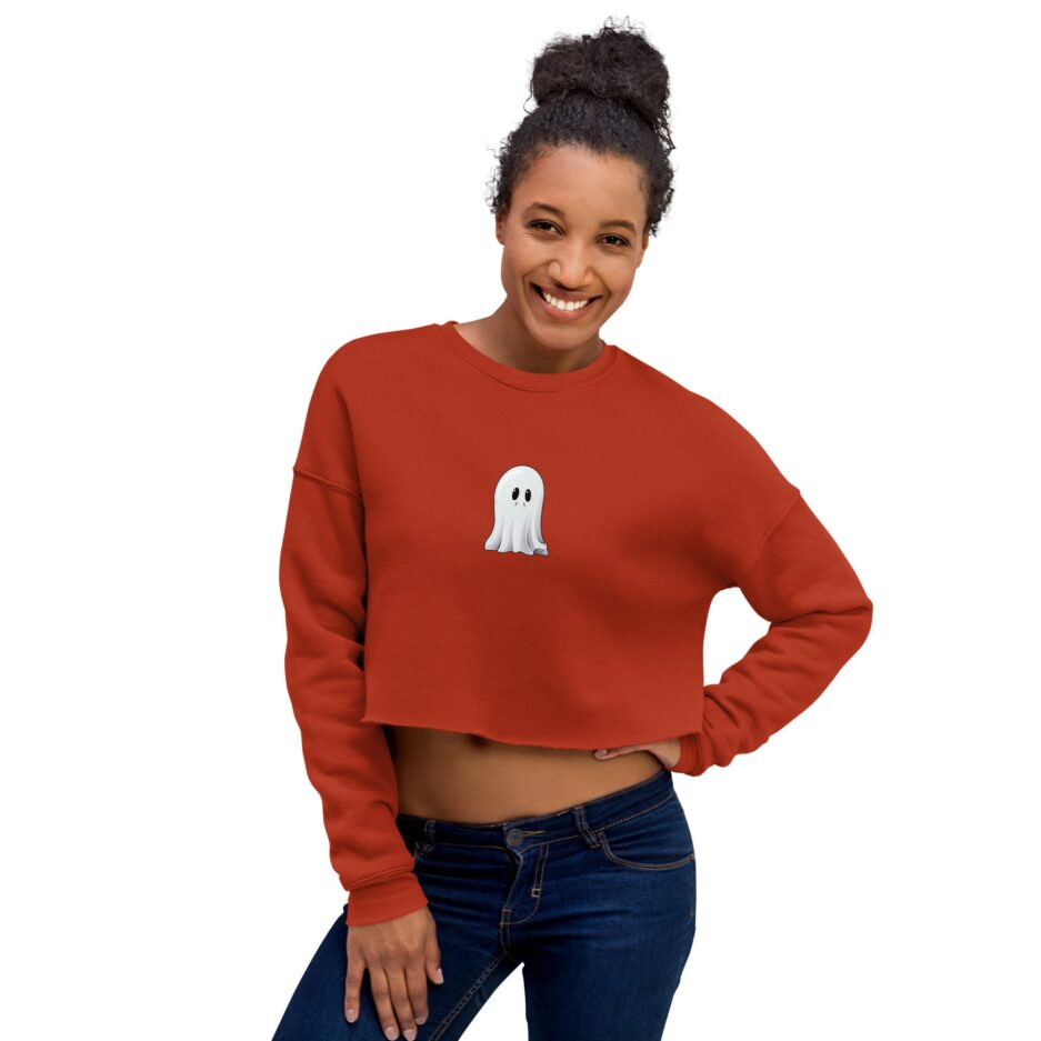 Cute Sad Ghosts Halloween Crewneck for Women