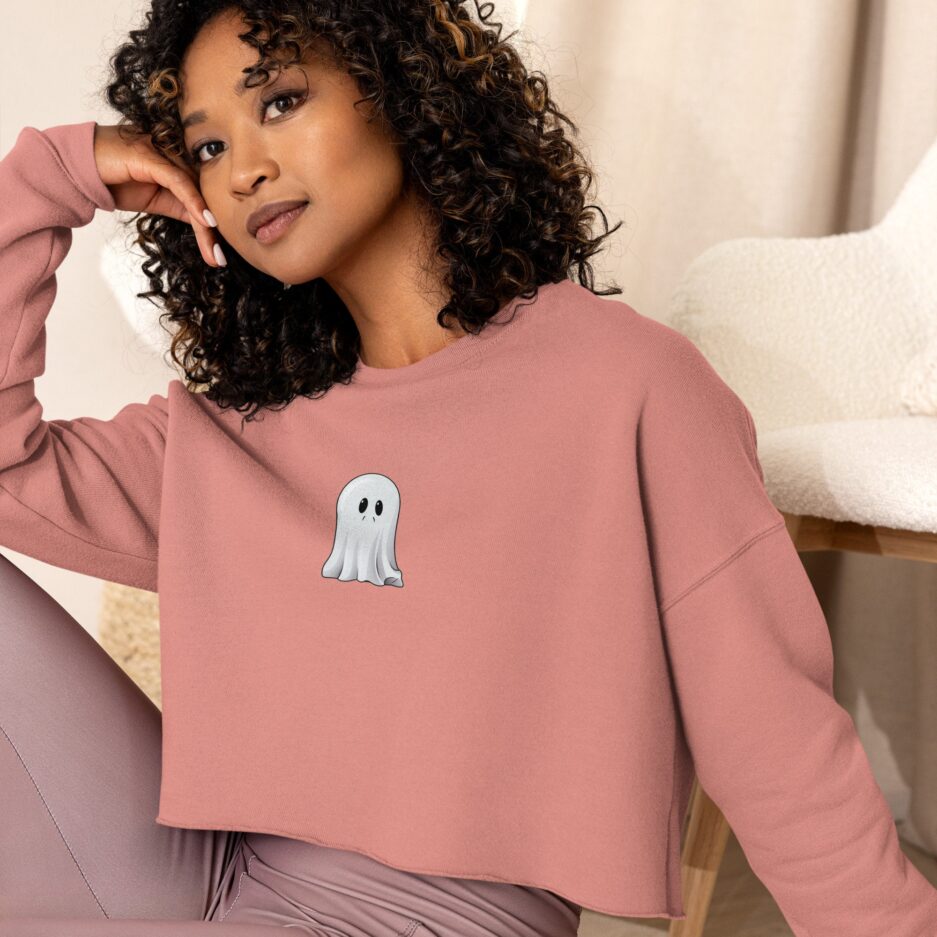 Cute Sad Ghosts Halloween Crewneck for Women