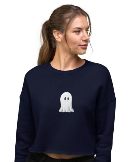 Cute Sad Ghosts Halloween Crewneck for Women