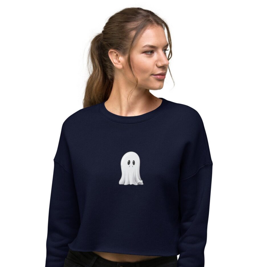 Cute Sad Ghosts Halloween Crewneck for Women