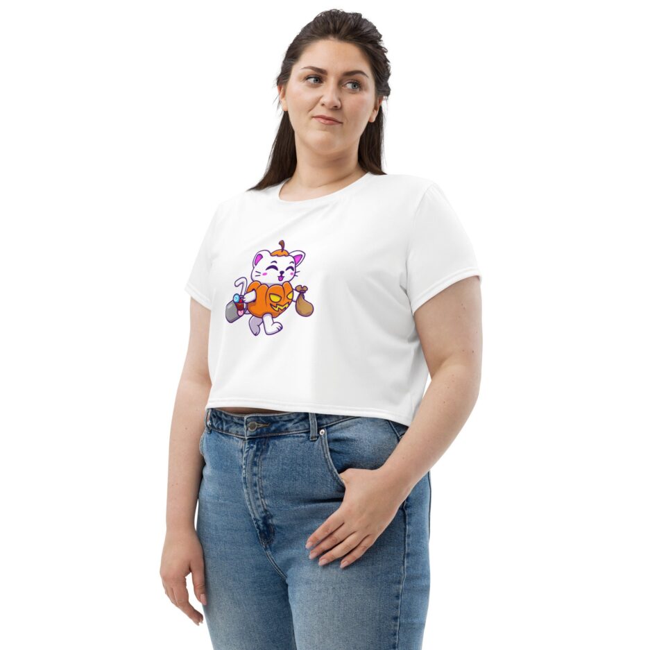 Cute Cat Pumpkin Halloween T-Shirt