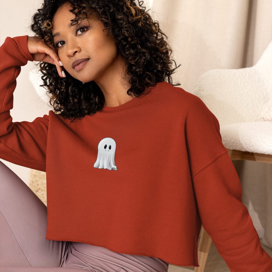 Cute Sad Ghosts Halloween Crewneck for Women